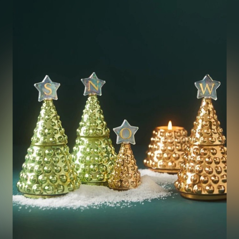 Monogram Tree Woody Fresh Balsam & Cedarwood Glass Candle, “N” NIP